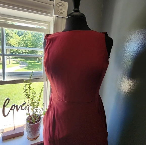 Dessy Collection Draped Backless Crepe Dress with Pockets - Style 3061 - Picture 3 of 6